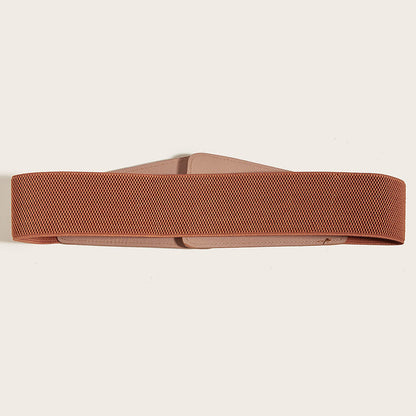 Elegant Stretchy Metal Leather Wide Belt