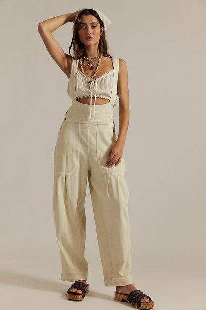 Casual Denim Overalls with Side Pockets