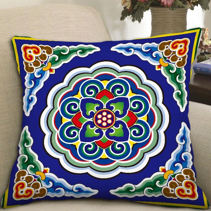 Tibetan Ethnic Style Thangka Cushion Pillow