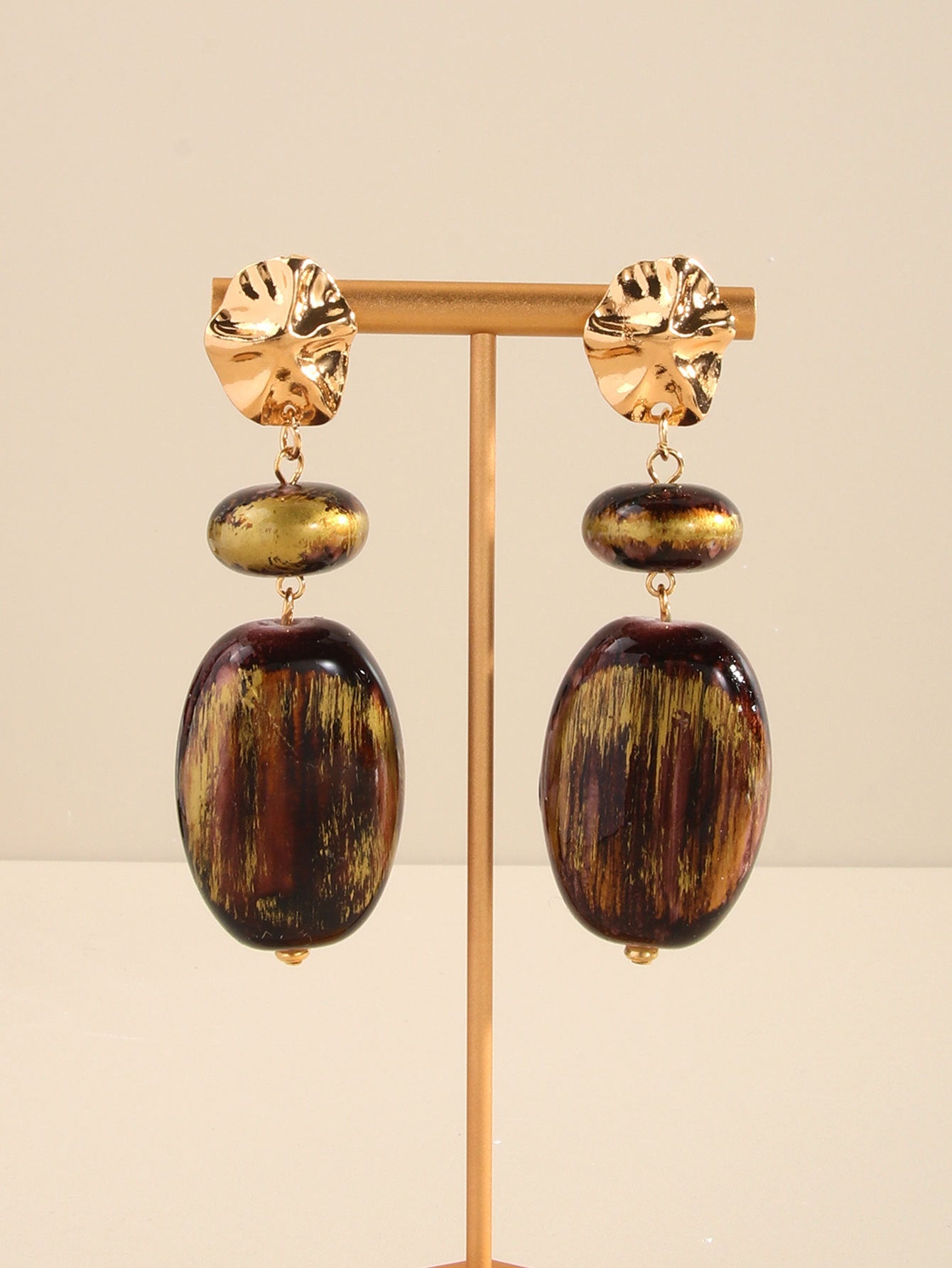 Trendy Multilayer Irregular Resin Stud Earrings