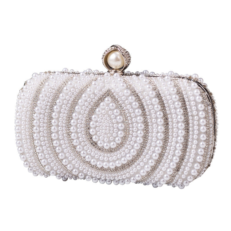 Pearl Detail Retro Clutch Bag for Women
