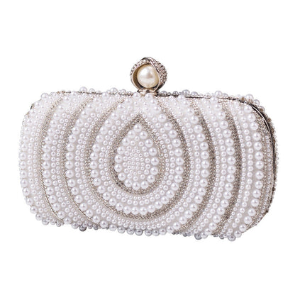 Pearl Detail Retro Clutch Bag for Women