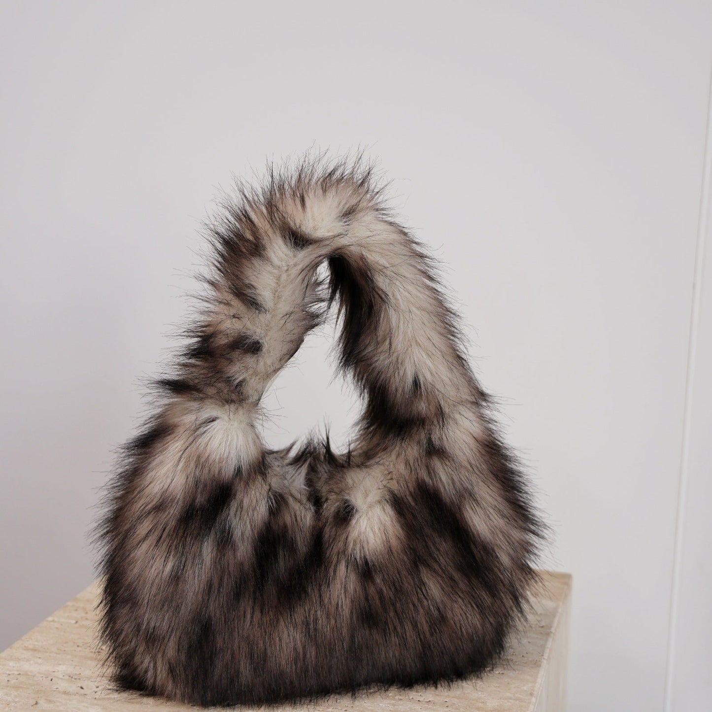 Winter Leopard Print Fluffy Underarm Handbag