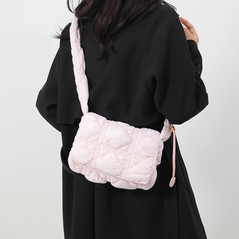 Trendy Cloud Shoulder Bag Wrinkled Nylon Crossbody Bag