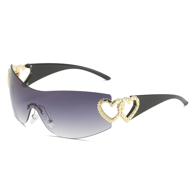 Trendy Y2K Heart-Shaped Sunglasses Unique Fashion Eyewear