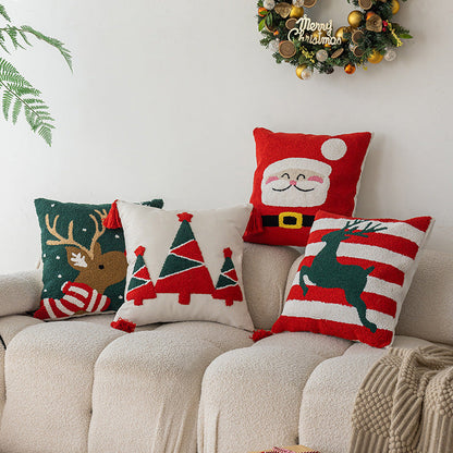Square Christmas Holiday Decor Throw Pillow Covers
