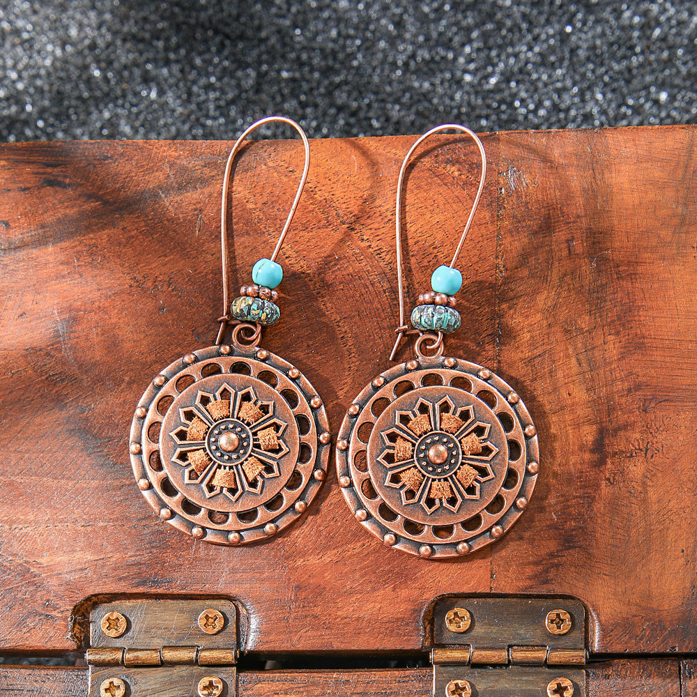 Bohemian Style Handmade Tassel Earrings with Heart-Shaped Design