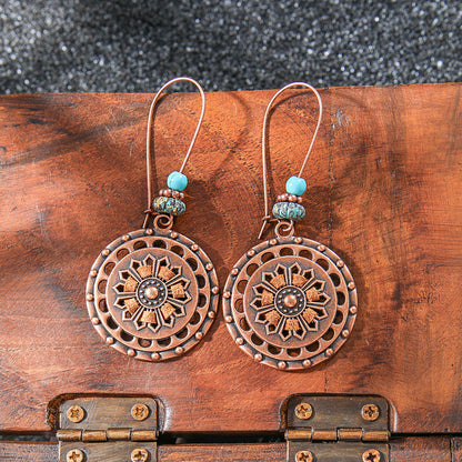 Bohemian Style Handmade Tassel Earrings with Heart-Shaped Design