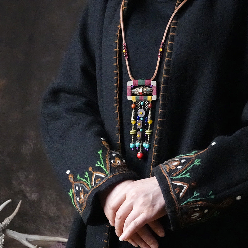 Ethnic Style Creative Necklace Tassel Necklace Temperament Pendant Necklace Vintage Sweater Chain