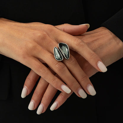Geometric Acrylic Diamond Ring Set Trendy Fashion Rings