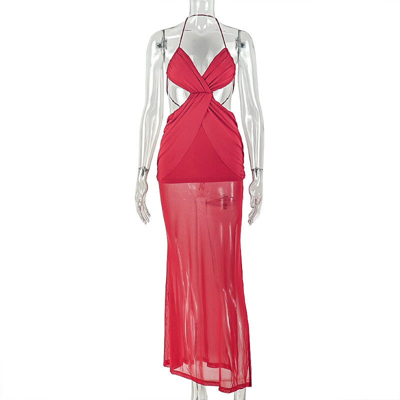 Sexy Backless Bodycon Midi Dress - Trendy Casual Wear