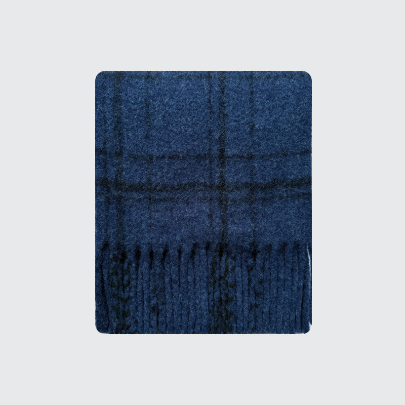 Plaid Pattern Wool Blend Scarf for Women