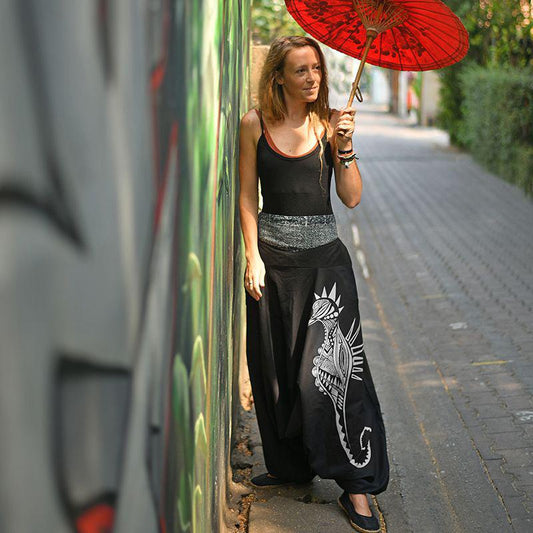 Printed Neutral Harem Pants Hip Hop Casual Pants