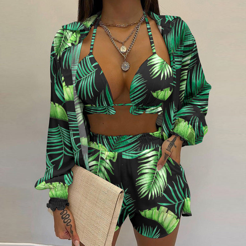 Women's Stylish Floral Print Tank Top and Shorts Set