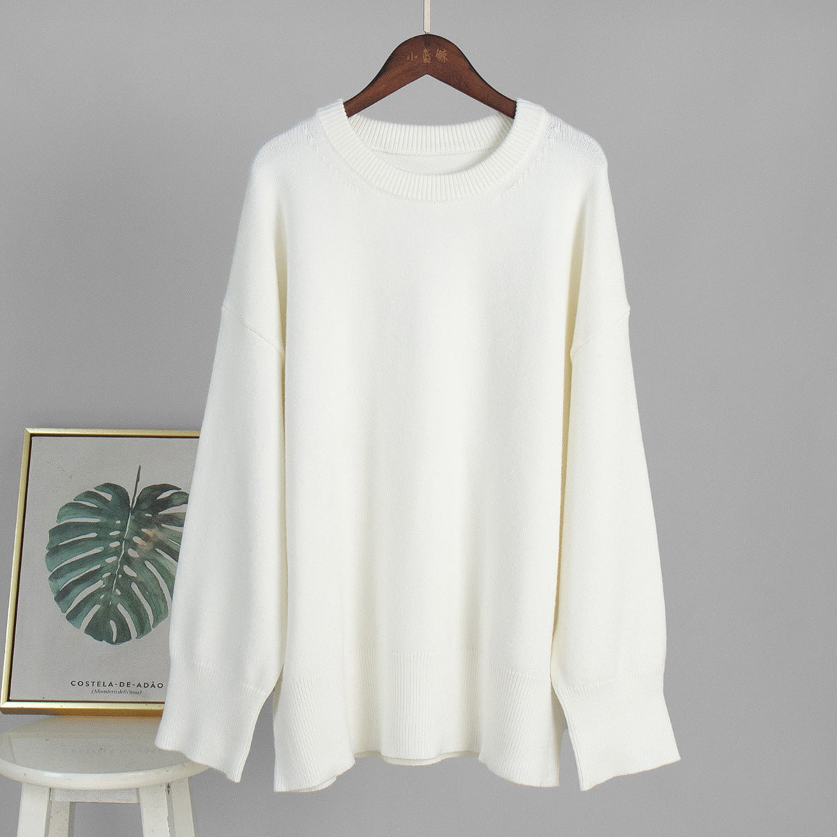 Casual Solid Color Knit Sweater