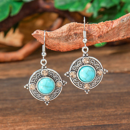 Bohemian Geometric Turquoise Earrings Set