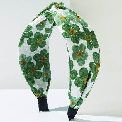 Floral Print Wide Band Fabric Headband for Women Stylish Casual Accessory