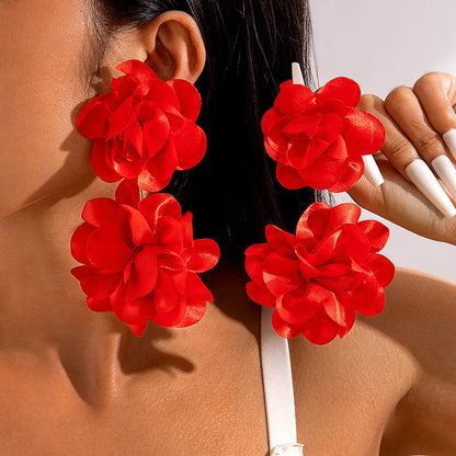Colorful Floral Statement Earrings Handmade Resin Dangle Earrings