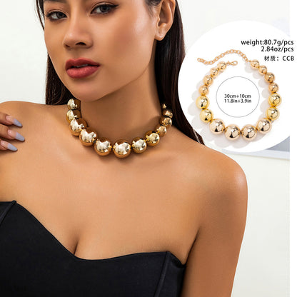 Multi-Layer Heart-Shaped Pearl Necklace Trendy Cyberpunk Style
