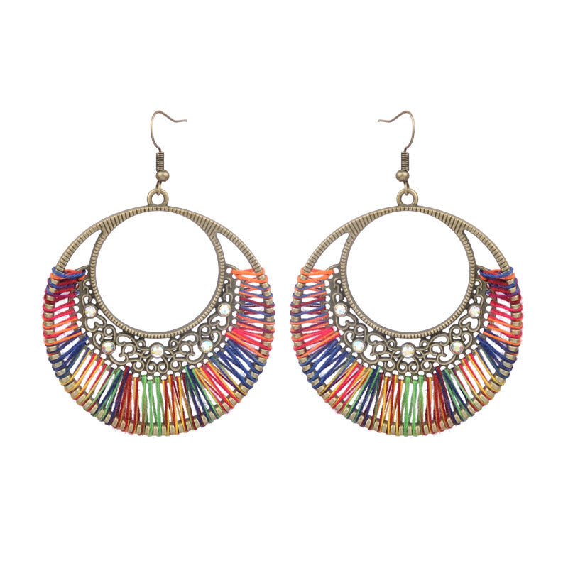Handcrafted Bohemian Circular Earrings Vintage Style