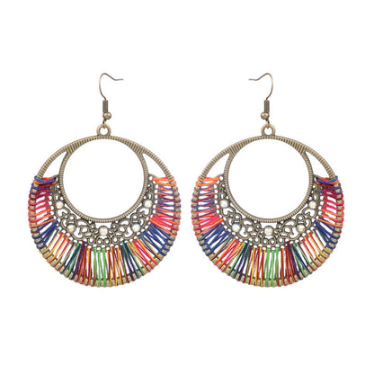 Handcrafted Bohemian Circular Earrings Vintage Style