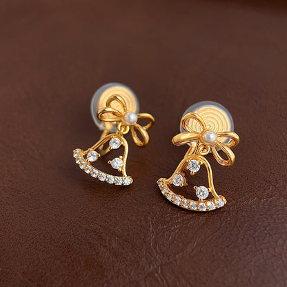 Elegant Hollow Bow Knot Bell Dangle Earring