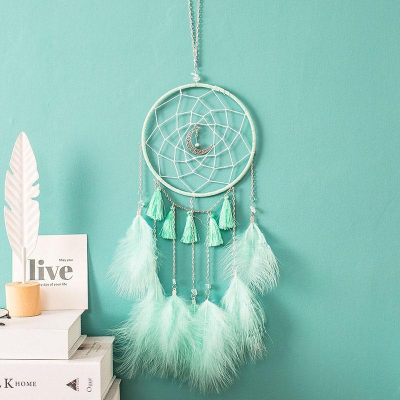Original Silver Gray Dream Catcher 2 Ring Indian Feather Hanging Art Gifts To Bestie Friends Creative Valentine'S Day Gifts