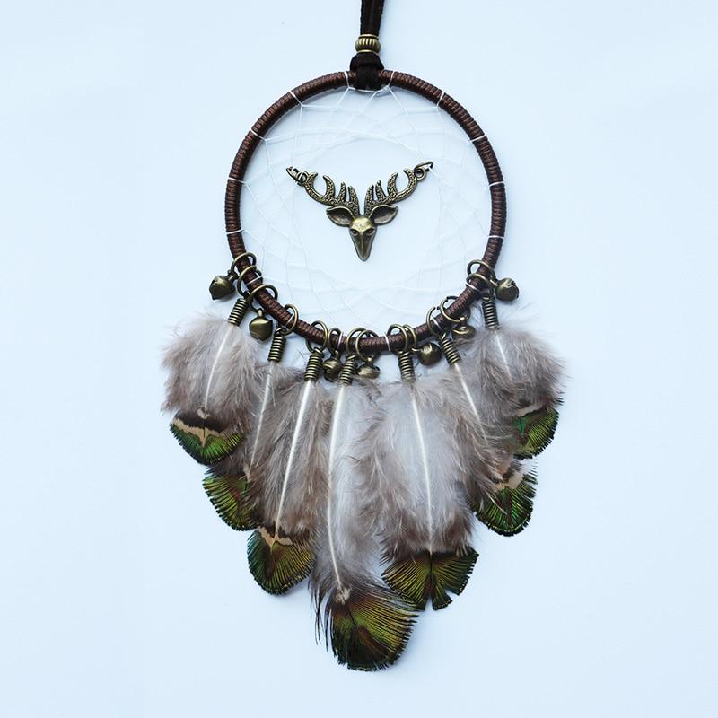 Original Silver Gray Dream Catcher 2 Ring Indian Feather Hanging Art Gifts To Bestie Friends Creative Valentine'S Day Gifts