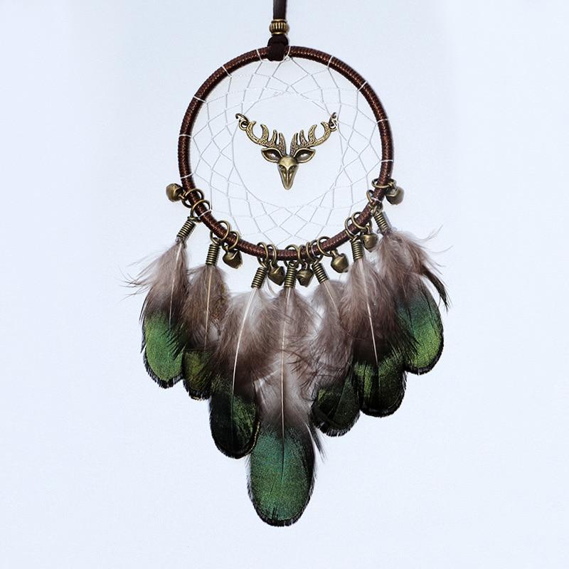 Original Silver Gray Dream Catcher 2 Ring Indian Feather Hanging Art Gifts To Bestie Friends Creative Valentine'S Day Gifts