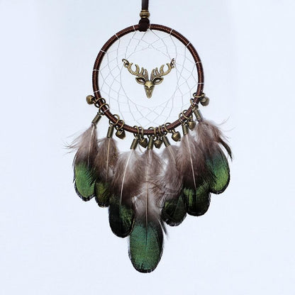 Original Silver Gray Dream Catcher 2 Ring Indian Feather Hanging Art Gifts To Bestie Friends Creative Valentine'S Day Gifts