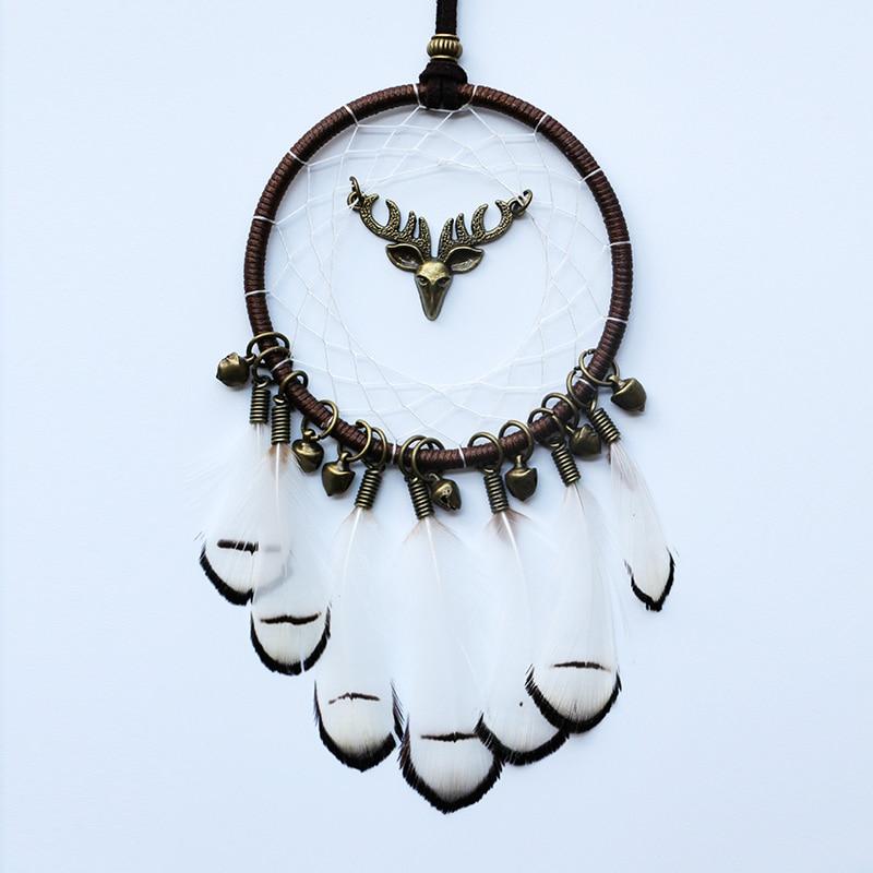 Original Silver Gray Dream Catcher 2 Ring Indian Feather Hanging Art Gifts To Bestie Friends Creative Valentine'S Day Gifts
