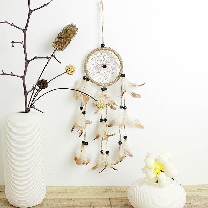 Original Silver Gray Dream Catcher 2 Ring Indian Feather Hanging Art Gifts To Bestie Friends Creative Valentine'S Day Gifts