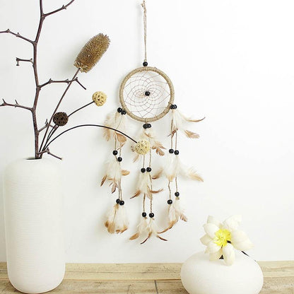 Original Silver Gray Dream Catcher 2 Ring Indian Feather Hanging Art Gifts To Bestie Friends Creative Valentine'S Day Gifts