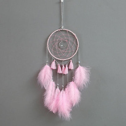 Original Silver Gray Dream Catcher 2 Ring Indian Feather Hanging Art Gifts To Bestie Friends Creative Valentine'S Day Gifts