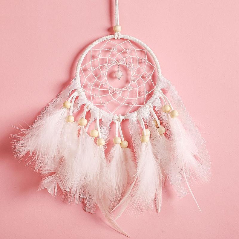 Original Silver Gray Dream Catcher 2 Ring Indian Feather Hanging Art Gifts To Bestie Friends Creative Valentine'S Day Gifts