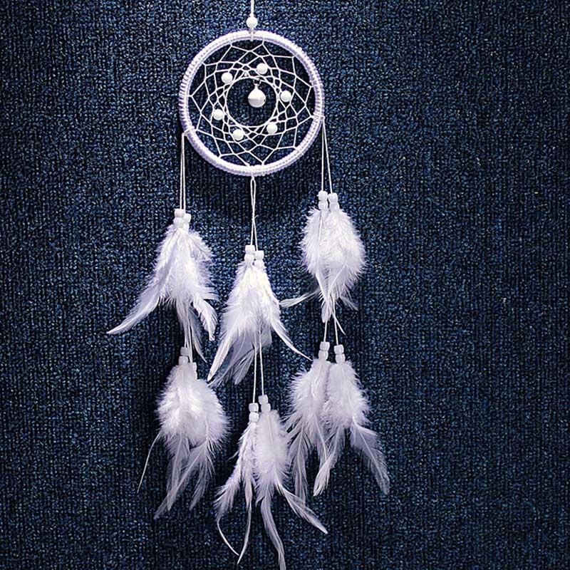 Original Silver Gray Dream Catcher 2 Ring Indian Feather Hanging Art Gifts To Bestie Friends Creative Valentine'S Day Gifts