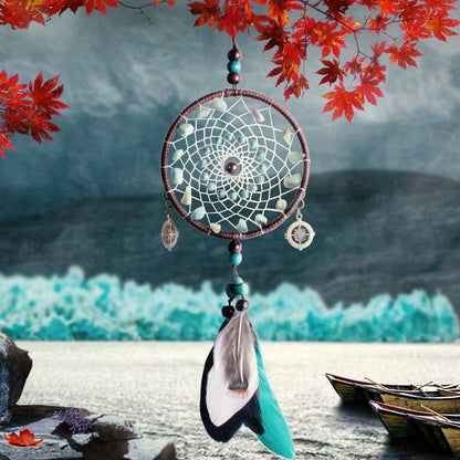 Original Silver Gray Dream Catcher 2 Ring Indian Feather Hanging Art Gifts To Bestie Friends Creative Valentine'S Day Gifts