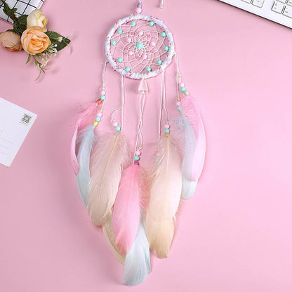 Original Silver Gray Dream Catcher 2 Ring Indian Feather Hanging Art Gifts To Bestie Friends Creative Valentine'S Day Gifts