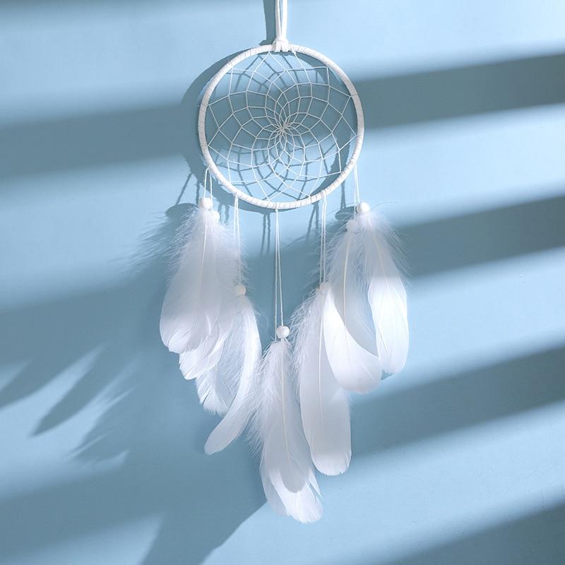 Original Silver Gray Dream Catcher 2 Ring Indian Feather Hanging Art Gifts To Bestie Friends Creative Valentine'S Day Gifts