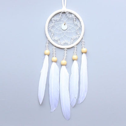 Original Silver Gray Dream Catcher 2 Ring Indian Feather Hanging Art Gifts To Bestie Friends Creative Valentine'S Day Gifts