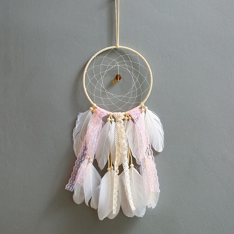Original Silver Gray Dream Catcher 2 Ring Indian Feather Hanging Art Gifts To Bestie Friends Creative Valentine'S Day Gifts