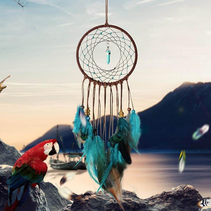 Original Silver Gray Dream Catcher 2 Ring Indian Feather Hanging Art Gifts To Bestie Friends Creative Valentine'S Day Gifts