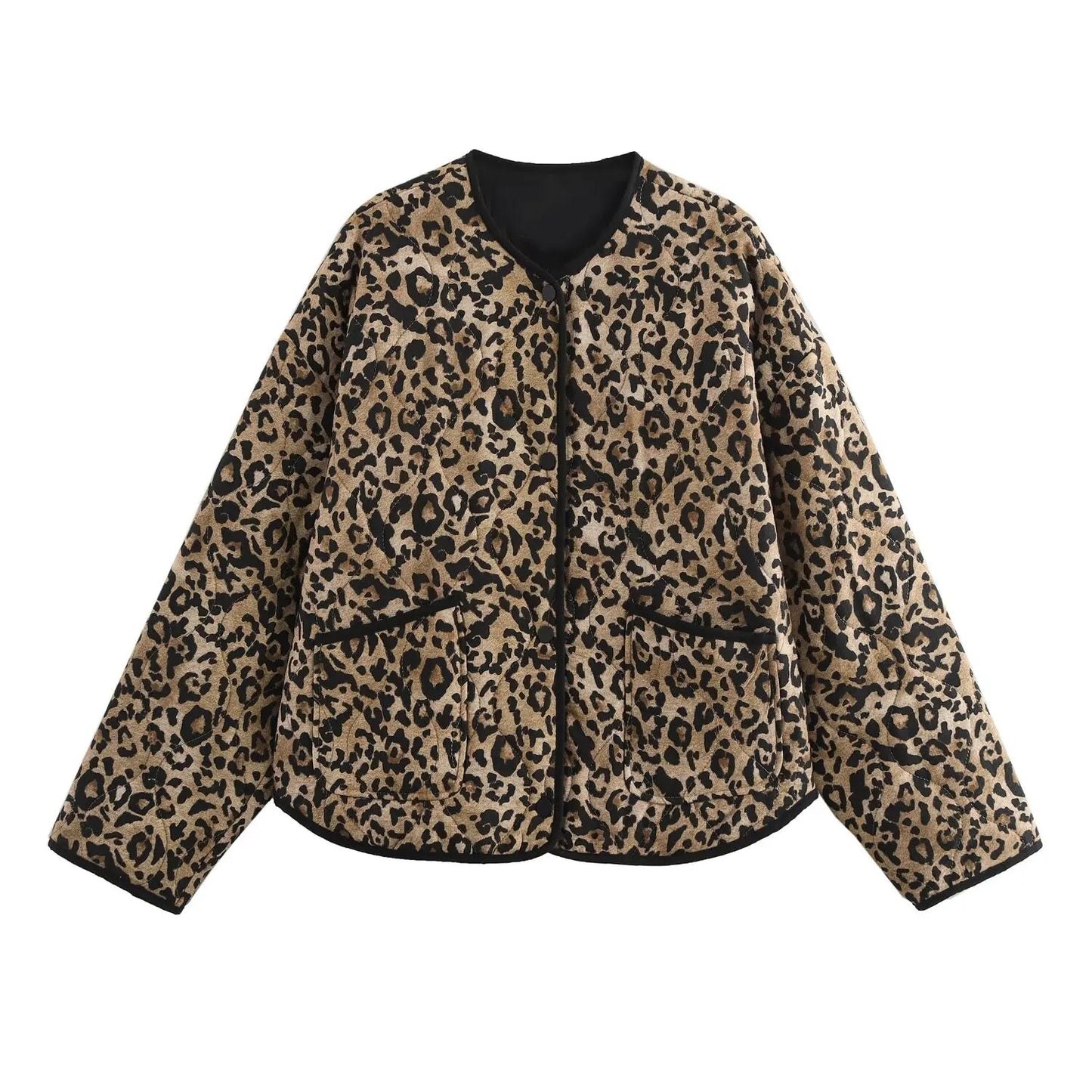 2024 Spring New Women'S Fashion And Elegance Short And Versatile Printed Quilted Round Face Jacket Coat