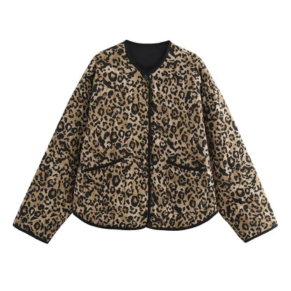 2024 Spring New Women'S Fashion And Elegance Short And Versatile Printed Quilted Round Face Jacket Coat