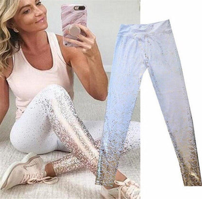 Pad Hot Stamping Two Piece Suit Women Patchwork Yoga Set Sport Fitness Women Pants Leggings Push Up Yoga Pants Summer Sportswear