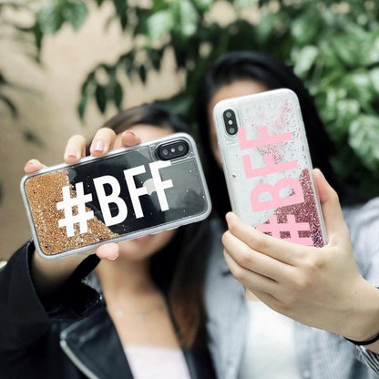 Personalized Custom Liquid Glitter Silver Name Text Soft Bumper Phone Case For Iphone