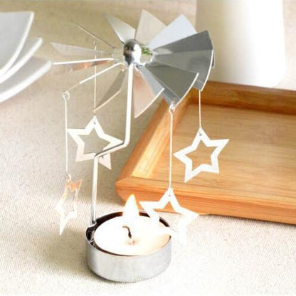 Rotate Romantic Candle Holder Xmas  Spinning Your Christmas Party
