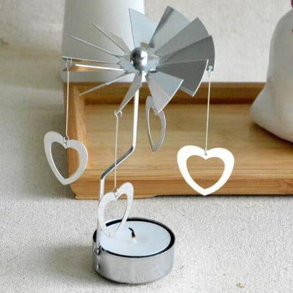 Rotate Romantic Candle Holder Xmas  Spinning Your Christmas Party