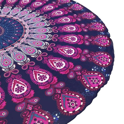 Peacock Tail Printed Fringed Beach Towel Sun Shawl Variety Scarf Yoga Cushion Mat