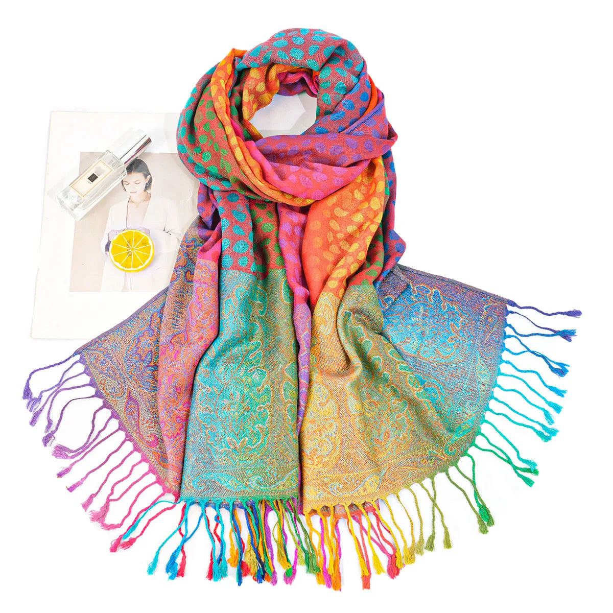 Fashion Women'S Silk Scarf Luxury Satin Shawl Wraps Pashmina Scarf